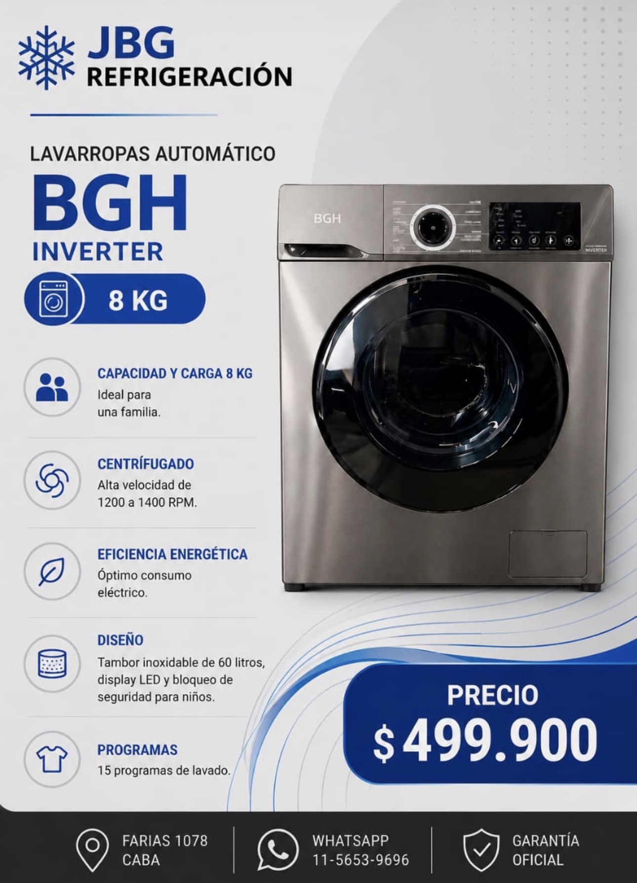 Lavarropa Automático BGH Inverter